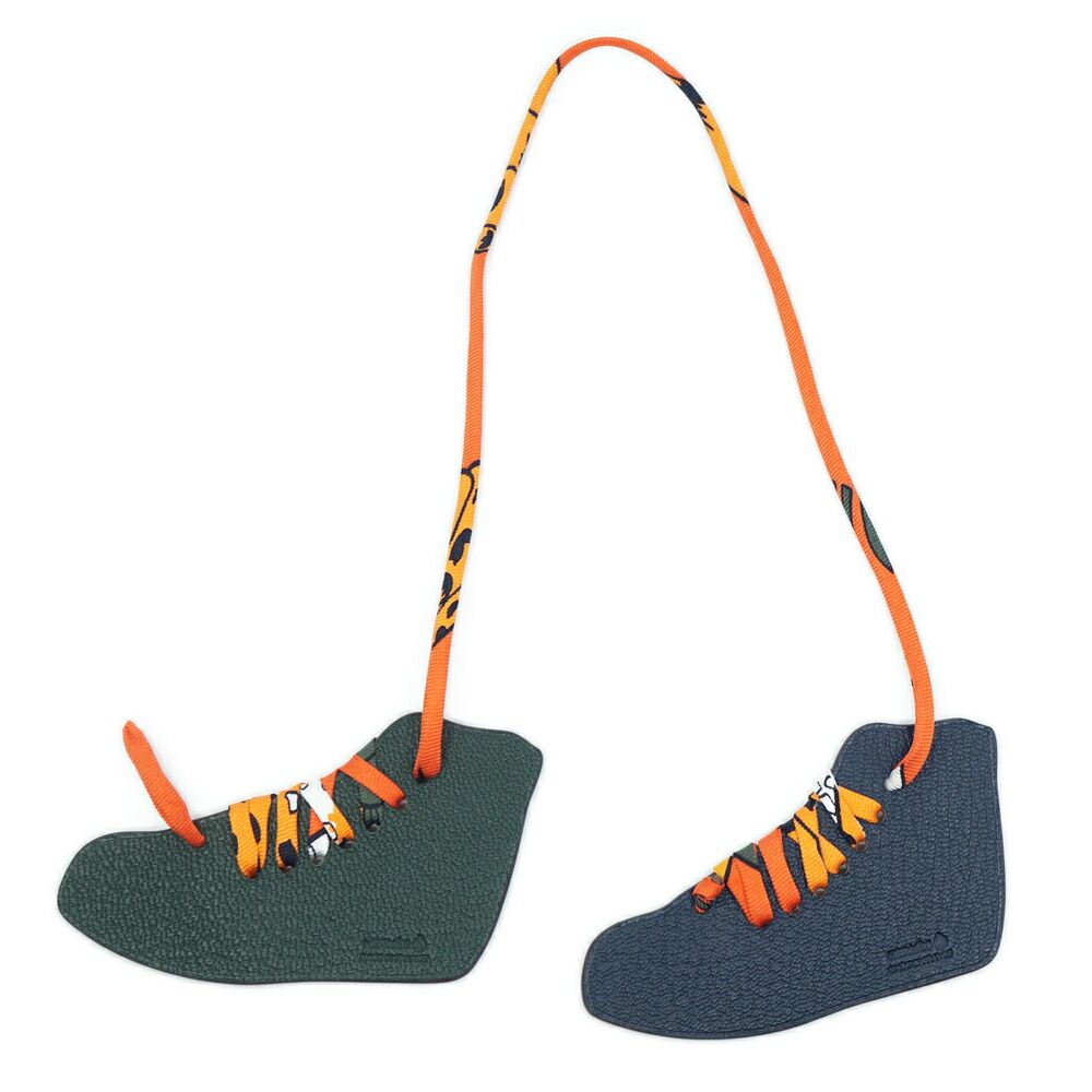Hermes Sneakers Bag Charm Shoe Motif Lace Brown Orange — view 4