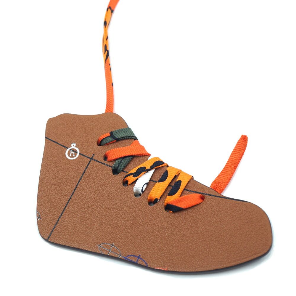 Hermes Sneakers Bag Charm Shoe Motif Lace Brown Orange — view 2