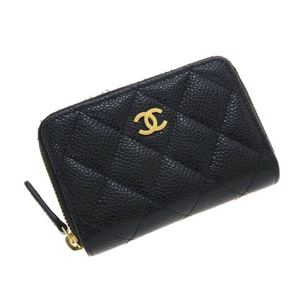Chanel Quilted Caviar Coin Case