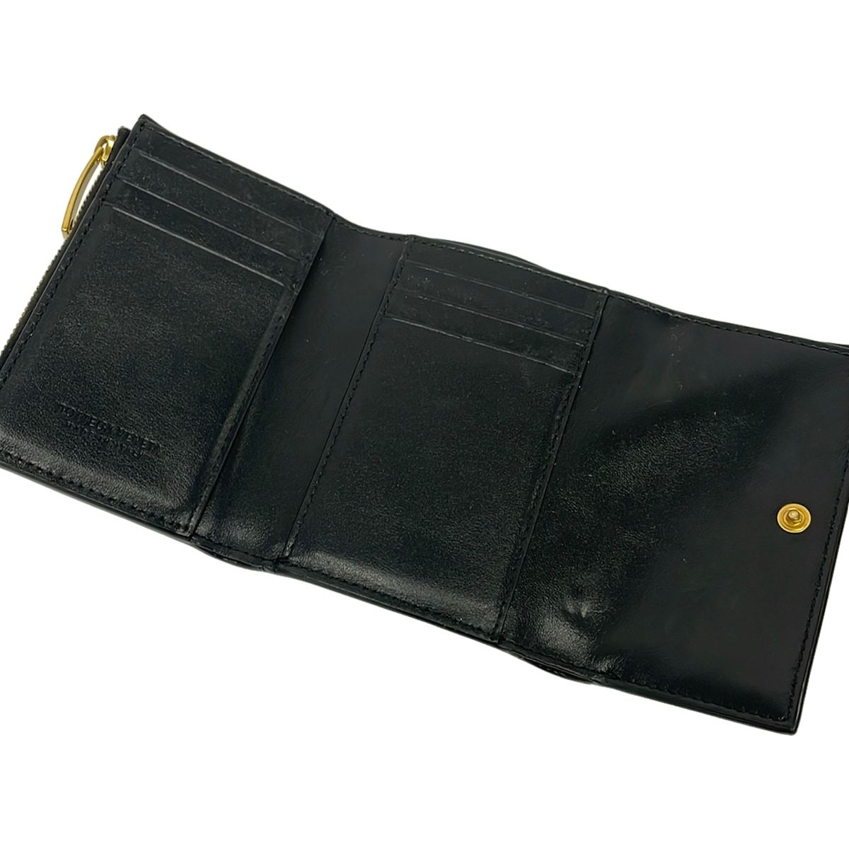 Bottega Veneta Trifold Wallet Cassette Black Leather — view 3