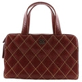 Chanel Wild Stitch Leather Red Brown Handbag