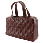 Chanel Wild Stitch Leather Red Brown Handbag — view 2