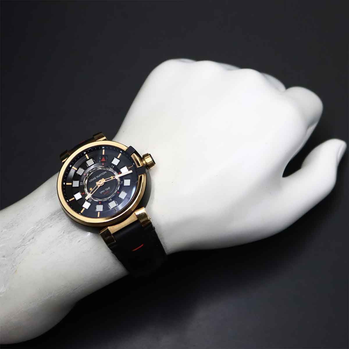 Louis Vuitton Tambour Evolution Spin Time GMT 18k Pink Gold Automatic Winding — view 4