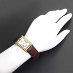 Cartier Tank Basculant LM Watch Silver 18k Yellow Gold Hand Wound — view 7