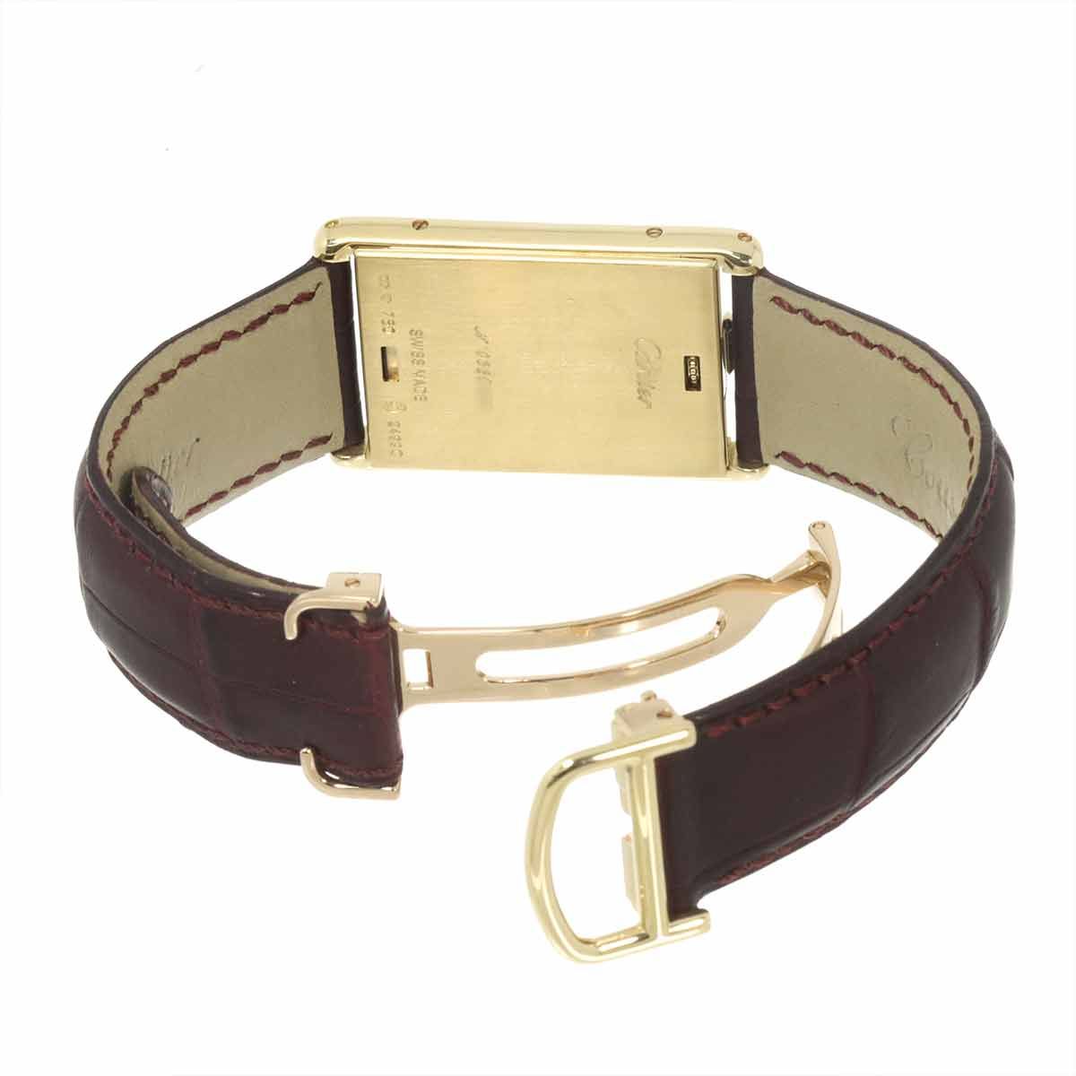 Cartier Tank Basculant LM Watch Silver 18k Yellow Gold Hand Wound — view 6