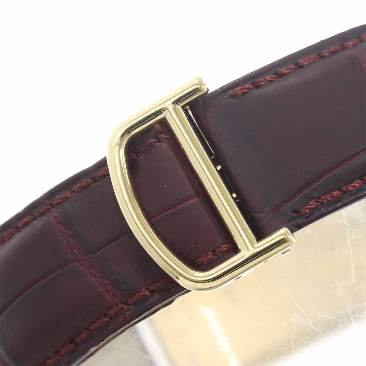 Cartier Tank Basculant LM Watch Silver 18k Yellow Gold Hand Wound — view 3