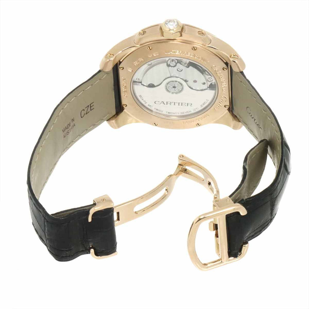 Cartier Caliber de Bezel Diamond Watch Date 18k Pink Gold Automatic Winding — view 4