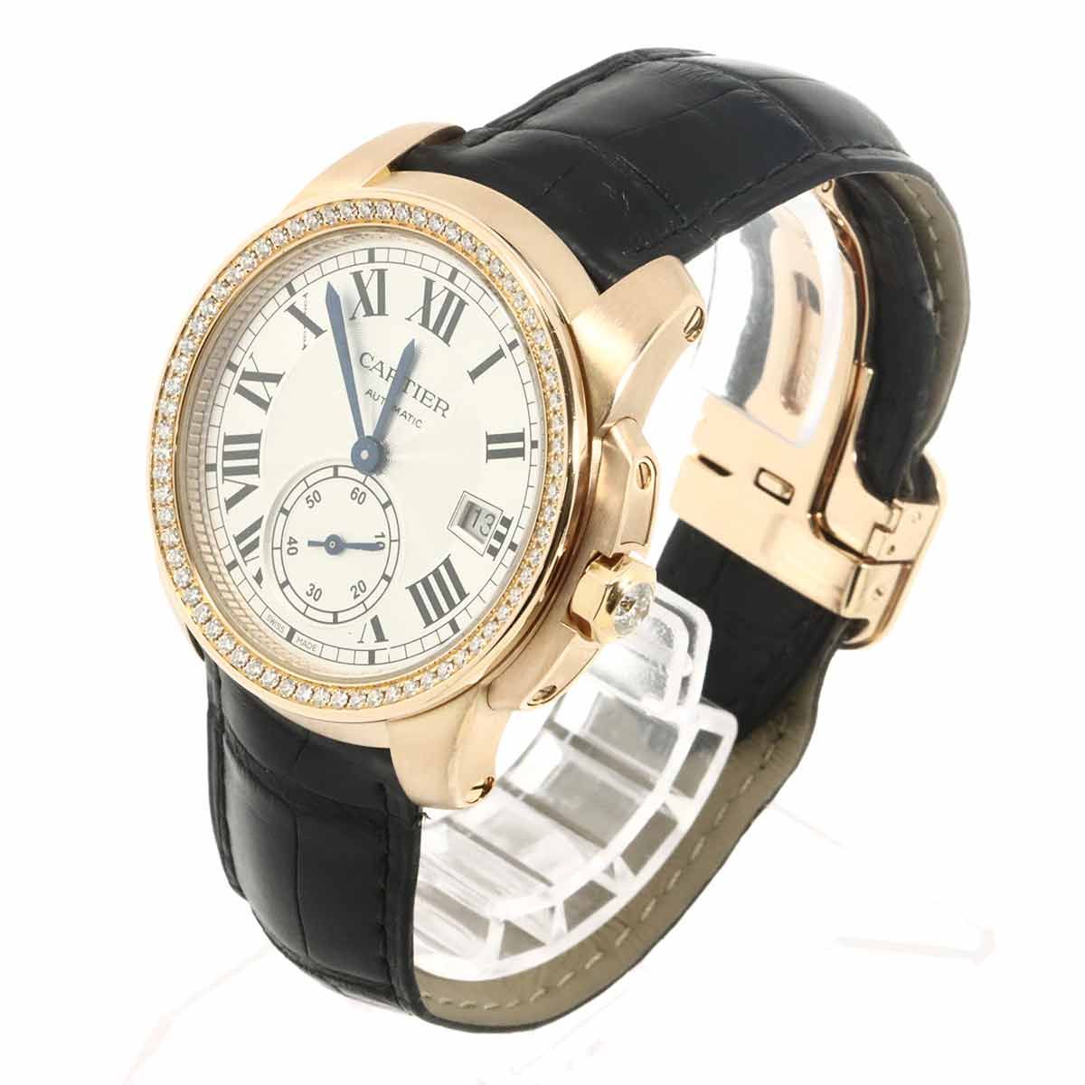 Cartier Caliber de Bezel Diamond Watch Date 18k Pink Gold Automatic Winding — view 2