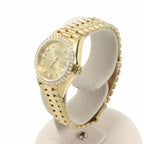 Rolex Datejust No 9 Diamond Bezel Watch 18k Yellow Gold Automatic Winding — view 2