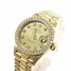 Rolex Datejust No 9 Diamond Bezel Watch 18k Yellow Gold Automatic Winding — view 7