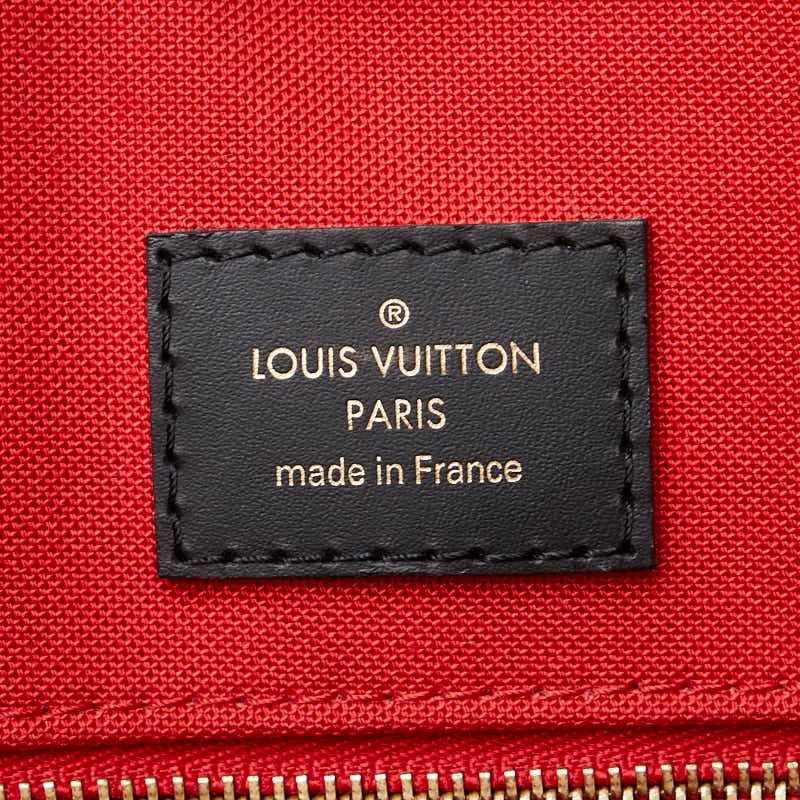Louis Vuitton Monogram Reverse On The Go GM Tote Shoulder Bag Brown Leather — view 5