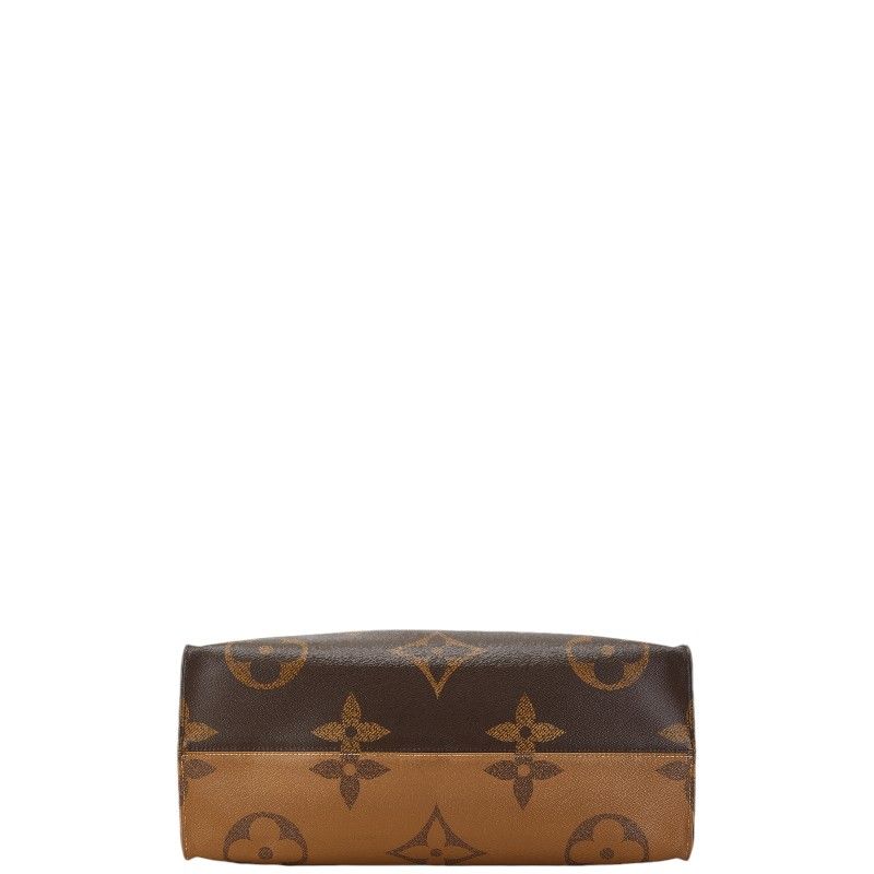 Louis Vuitton Monogram Reverse On The Go GM Tote Shoulder Bag Brown Leather — view 3