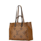 Louis Vuitton Monogram Reverse On The Go GM Tote Shoulder Bag Brown Leather — view 2