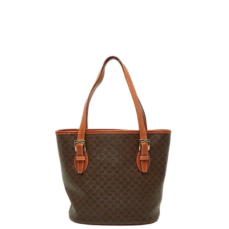 Celine Macadam Tote Brown Leather