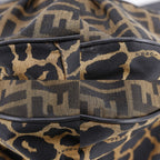 Fendi Zucca Leopard Nylon Canvas Brown Tote — view 4