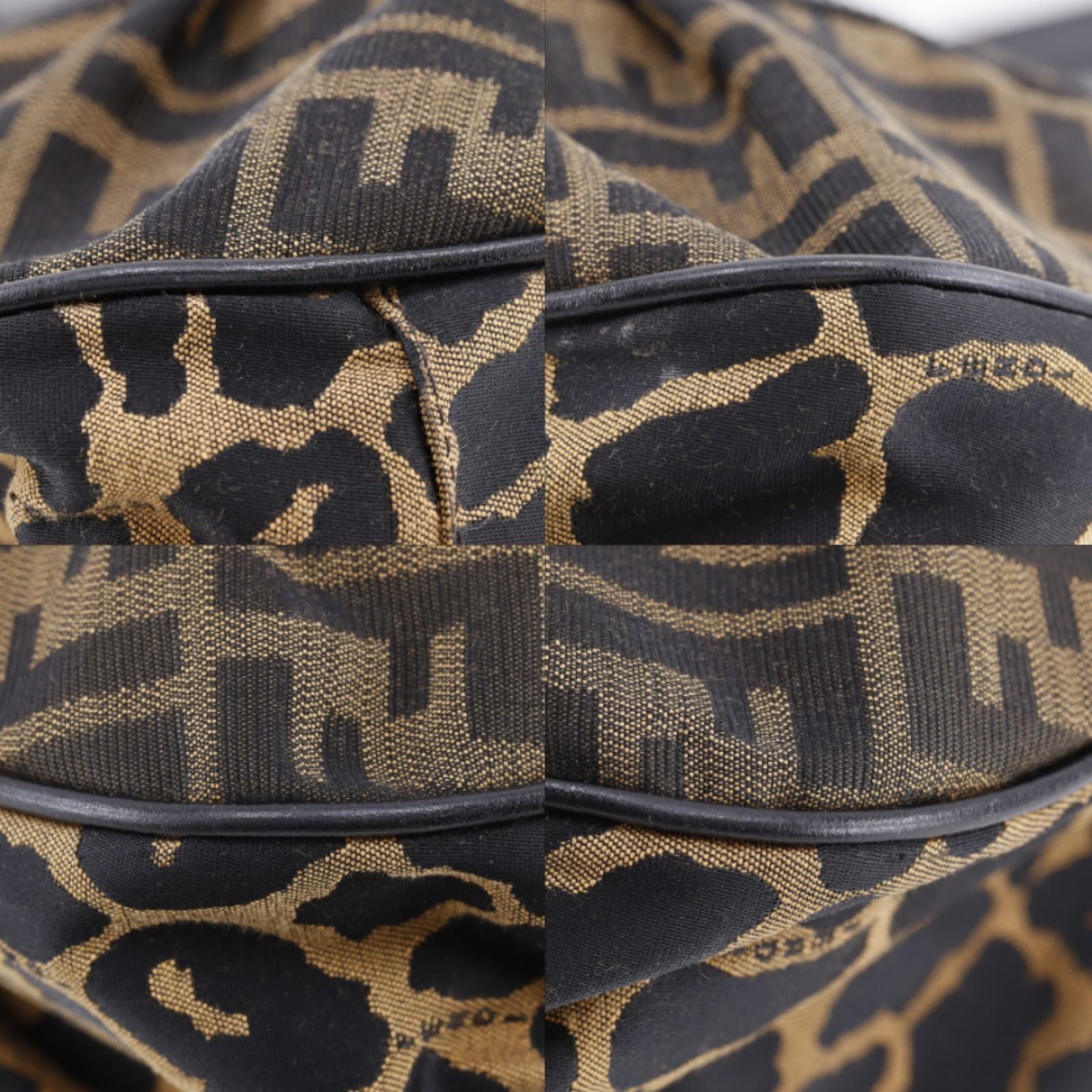 Fendi Zucca Leopard Nylon Canvas Brown Tote — view 4