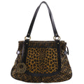 Fendi Zucca Leopard Nylon Canvas Brown Tote