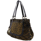 Fendi Zucca Leopard Nylon Canvas Brown Tote — view 2