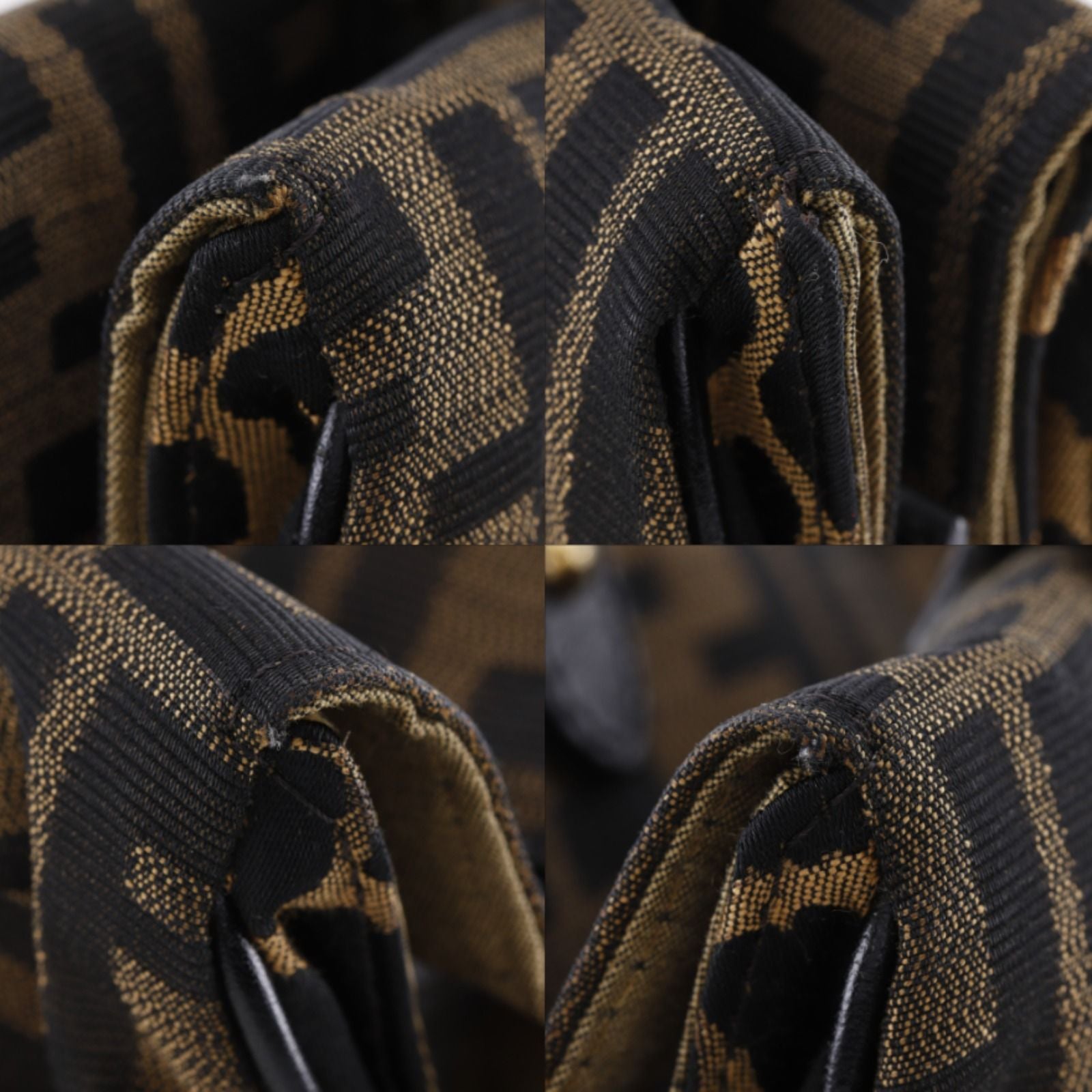 Fendi Zucca Leopard Nylon Canvas Brown Tote — view 7
