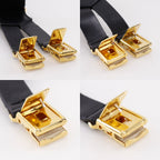 Chanel Logo Rubber Leather Gold Plated Black Suspenders — view 9