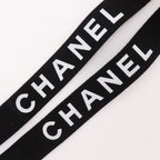 Chanel Logo Rubber Leather Gold Plated Black Suspenders — view 3