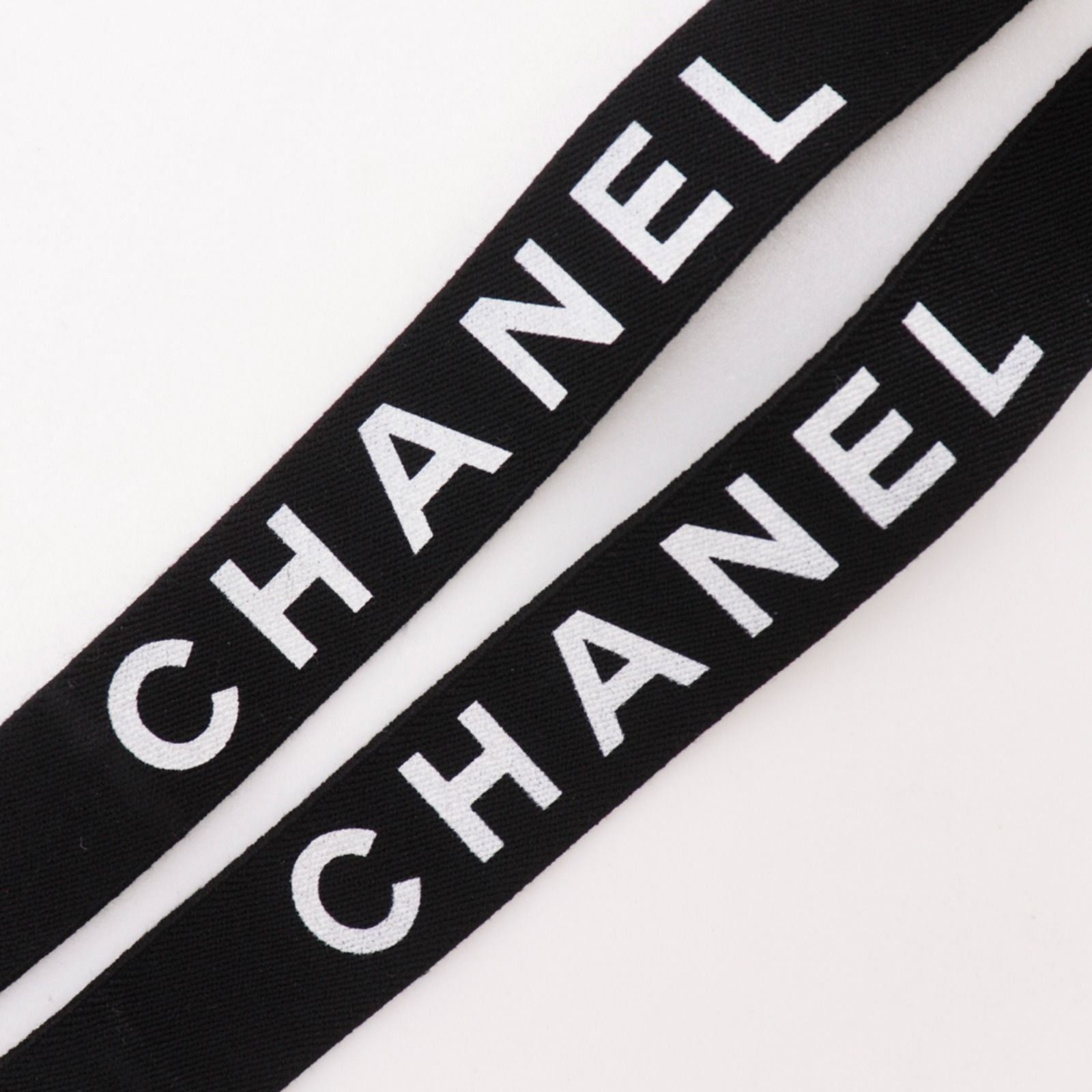 Chanel Logo Rubber Leather Gold Plated Black Suspenders — view 3
