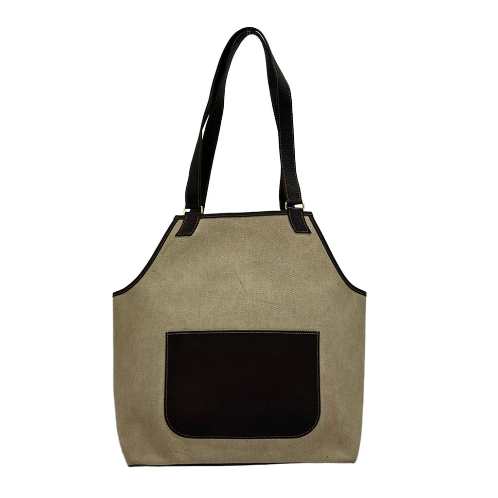 Hermes Shoulder Bag Ivory Dark Brown