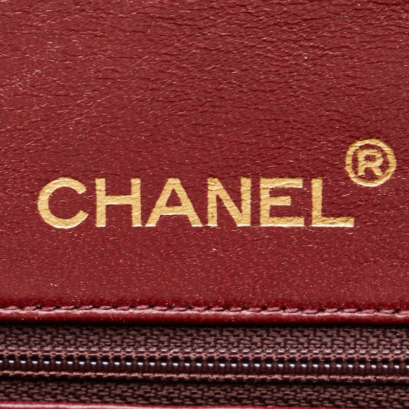 Chanel Quilted 25 CC Logo Double Flap Chain Shoulder Bag Black Lambskin — view 9