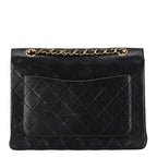 Chanel Quilted 25 CC Logo Double Flap Chain Shoulder Bag Black Lambskin — view 3