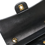 Chanel Quilted 25 CC Logo Double Flap Chain Shoulder Bag Black Lambskin — view 5