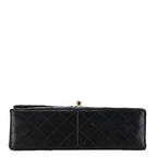 Chanel Quilted 25 CC Logo Double Flap Chain Shoulder Bag Black Lambskin — view 4