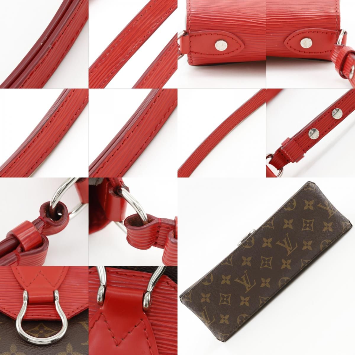 Louis Vuitton Saint Michel Monogram Canvas Epi Leather Brown Red Shoulder — view 9