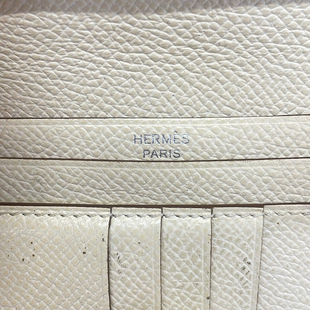 Hermes Bifold Wallet Bearn Compact Verso Joan Boussin Nata Silver — view 5