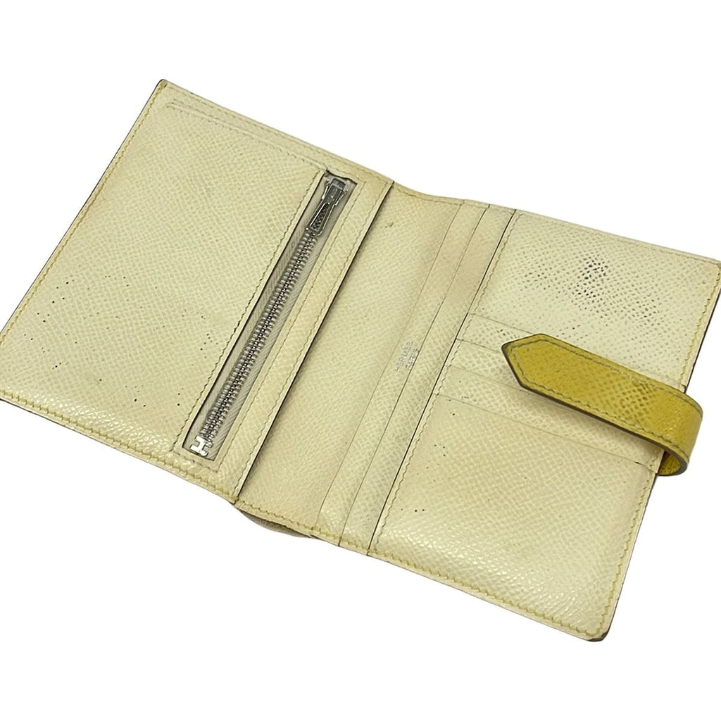 Hermes Bifold Wallet Bearn Compact Verso Joan Boussin Nata Silver — view 3