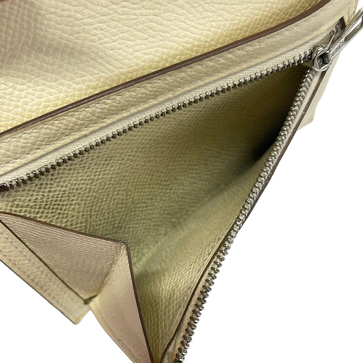 Hermes Bifold Wallet Bearn Compact Verso Joan Boussin Nata Silver — view 4