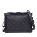 Louis Vuitton Shoulder Bag Soft Trunk Black Gray Monogram Eclipse Leather