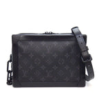 Louis Vuitton Shoulder Bag Soft Trunk Black Gray Monogram Eclipse Leather