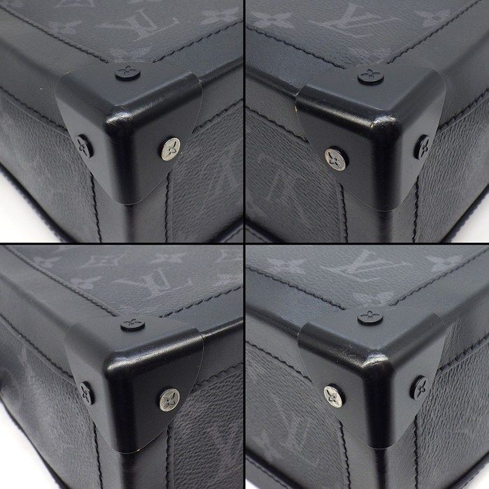 Louis Vuitton Shoulder Bag Soft Trunk Black Gray Monogram Eclipse Leather — view 7
