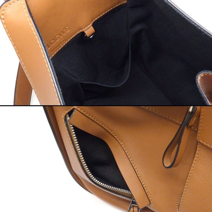 Loewe Shoulder Bag Hammock Small Tan Classic Calf Cotton Silver — view 6