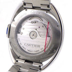 Cartier Watch Cles Date Back Skew Silver Guilloche Dial Roman Index SS Automatic — view 4