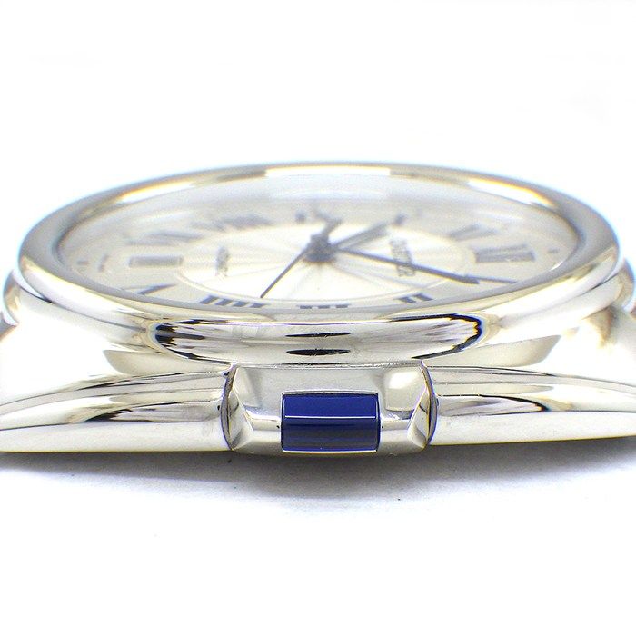 Cartier Watch Cles Date Back Skew Silver Guilloche Dial Roman Index SS Automatic — view 2
