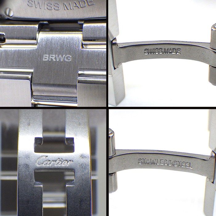 Cartier Watch Cles Date Back Skew Silver Guilloche Dial Roman Index SS Automatic — view 5
