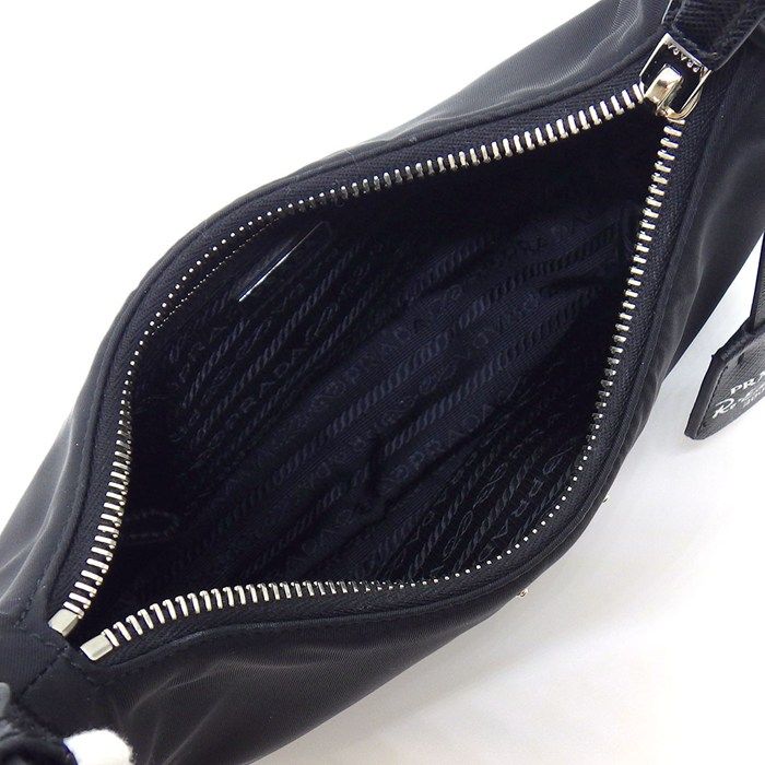 Prada Re Edition Re-Nylon Mini Bag Black Recycled Polyamide Saffiano Leather — view 5