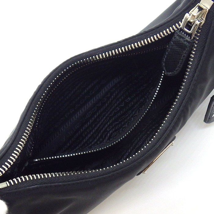 Prada Re Edition Re-Nylon Mini Bag Black Recycled Polyamide Saffiano Leather — view 6