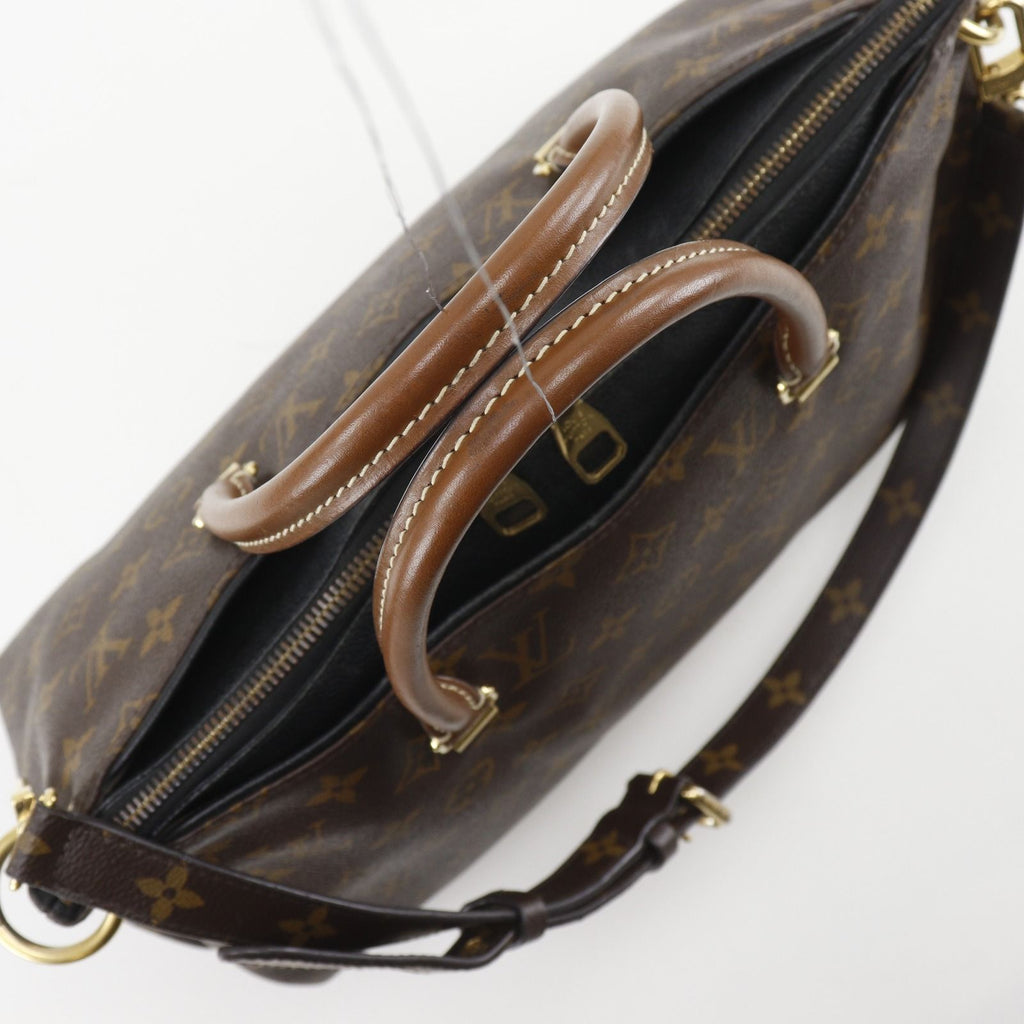 Louis Vuitton Pallas MM 2-Way Shoulder Monogram Canvas Noir Brown Black Handbag — view 5