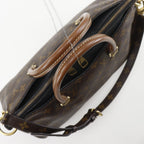 Louis Vuitton Pallas MM 2-Way Shoulder Monogram Canvas Noir Brown Black Handbag — view 5