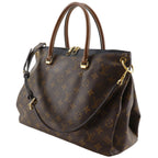 Louis Vuitton Pallas MM 2-Way Shoulder Monogram Canvas Noir Brown Black Handbag — view 2