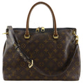 Louis Vuitton Pallas MM 2-Way Shoulder Monogram Canvas Noir Brown Black Handbag