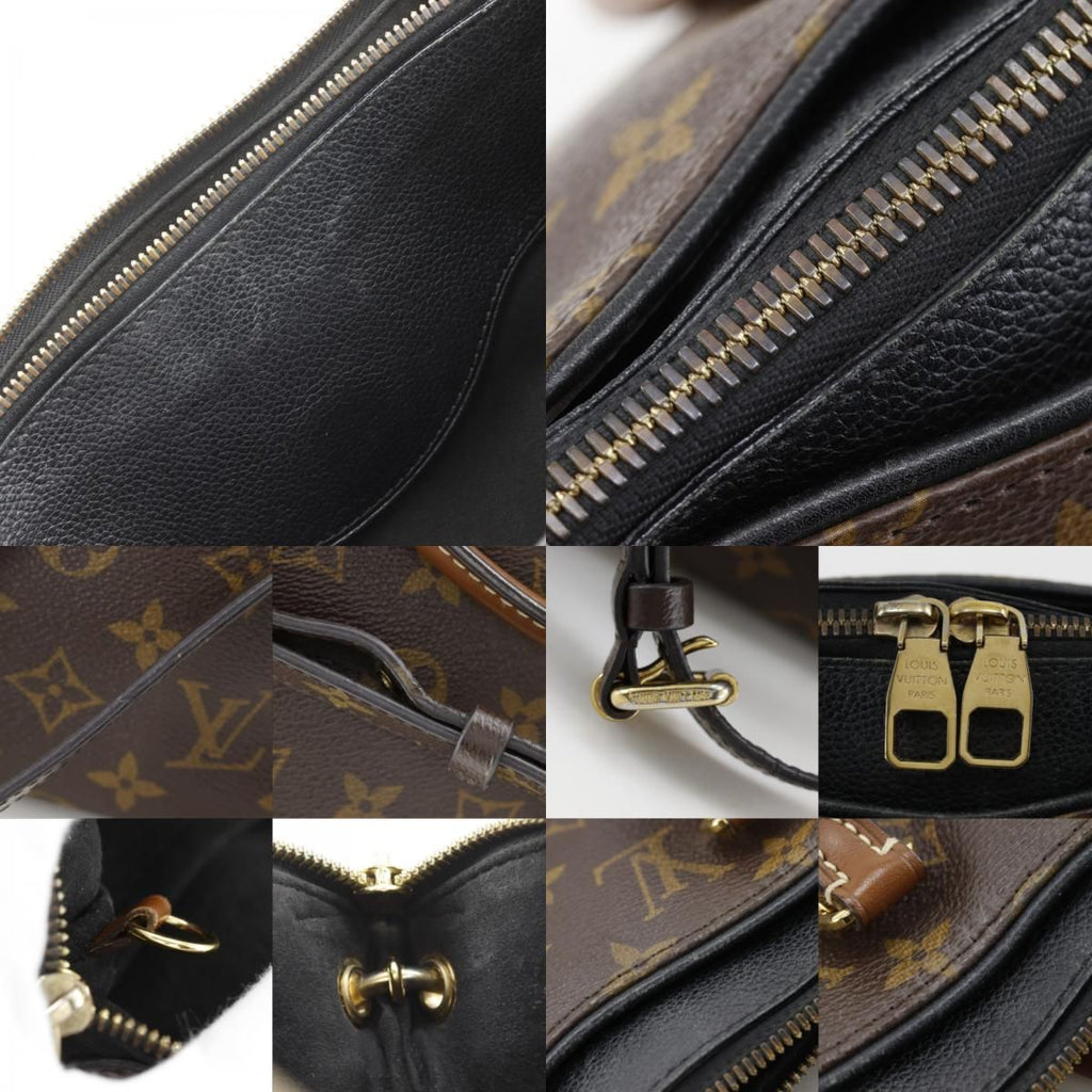 Louis Vuitton Pallas MM 2-Way Shoulder Monogram Canvas Noir Brown Black Handbag — view 8