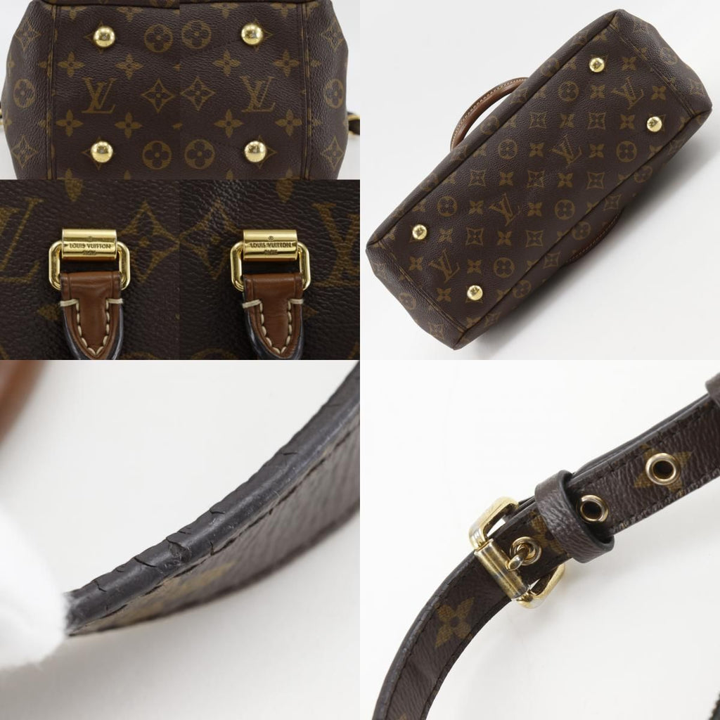 Louis Vuitton Pallas MM 2-Way Shoulder Monogram Canvas Noir Brown Black Handbag — view 9